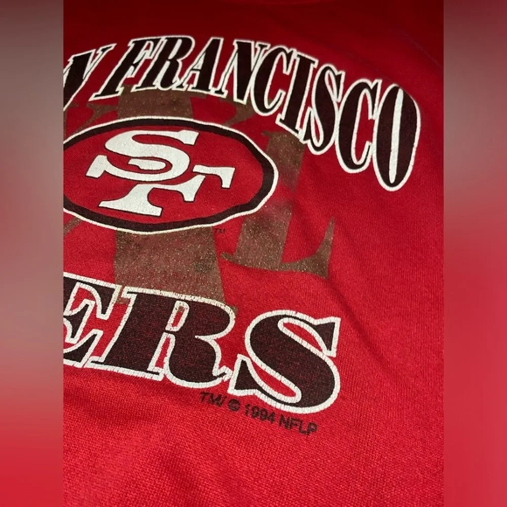 Vintage 1994 Hanes San Francisco 49ers‎ NFL Red Crewneck Sweater Men's Size XL
